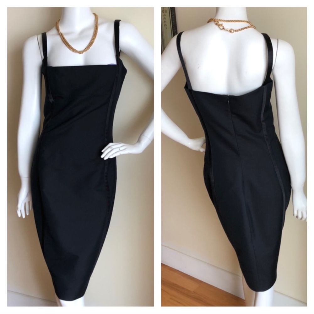 DSQUARED vintage 2003 mid length black cocktail dress